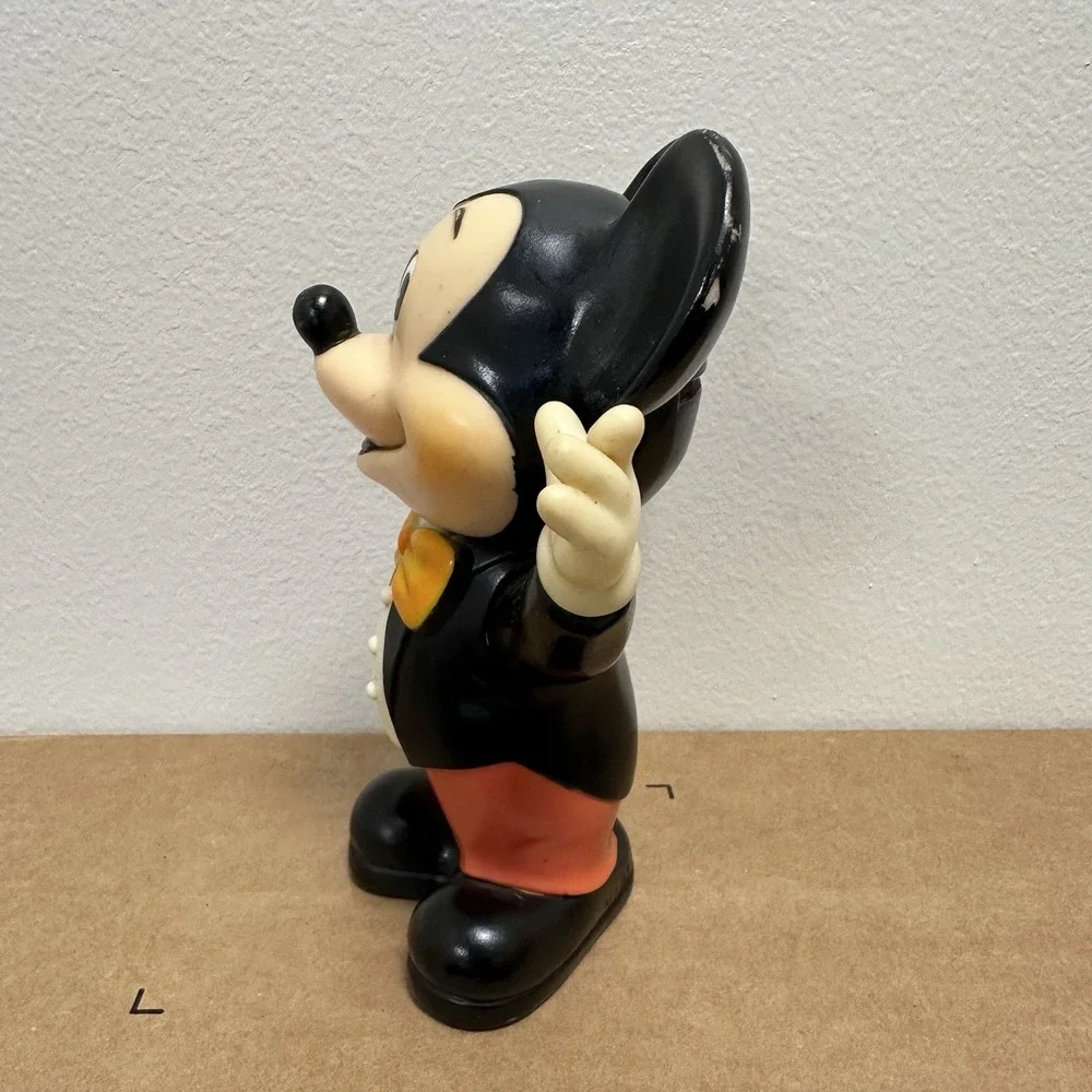 Vintage Mickey Mouse Bank Walt Disney Productions Vinyl Coin Bank 10